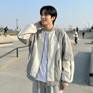 现货休闲百搭撞色拼接棒球服美式复古夹克 JK830-P80图片