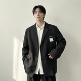 现货休闲西服男春秋宽松大码潮高级感痞帅外套西装JK342-P98，男装西服套装，星座1017