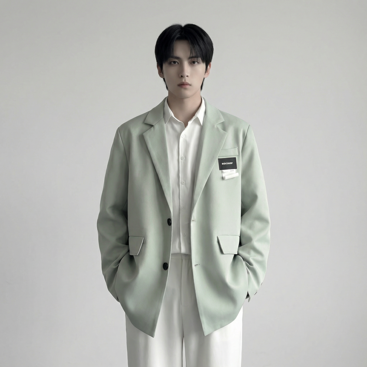 现货休闲西服男春秋宽松大码潮高级感痞帅外套西装JK342-P98，男装西服套装，星座1017