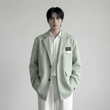 现货休闲西服男春秋宽松大码潮高级感痞帅外套西装JK342-P98，男装西服套装，星座1017