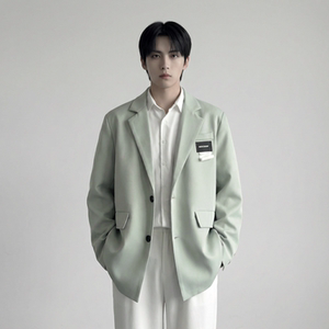 现货休闲西服男春秋宽松大码潮高级感痞帅外套西装 JK342-P98，男装西服套装，星座1017