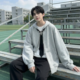 现货烫钻可拆卸领带设计连帽卫衣重磅细闪宽松慵懒外套W2056-P89，女装短外套，星座1017