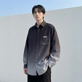 2026现货渐变长袖衬衫水洗褶皱宽松潮流休闲衬衣DS651-P58，男装衬衫，星座1017