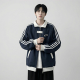 现货2026三条杠翻领夹克男宽松休闲运动外套现货R238-P68，男装夹克，星座1017