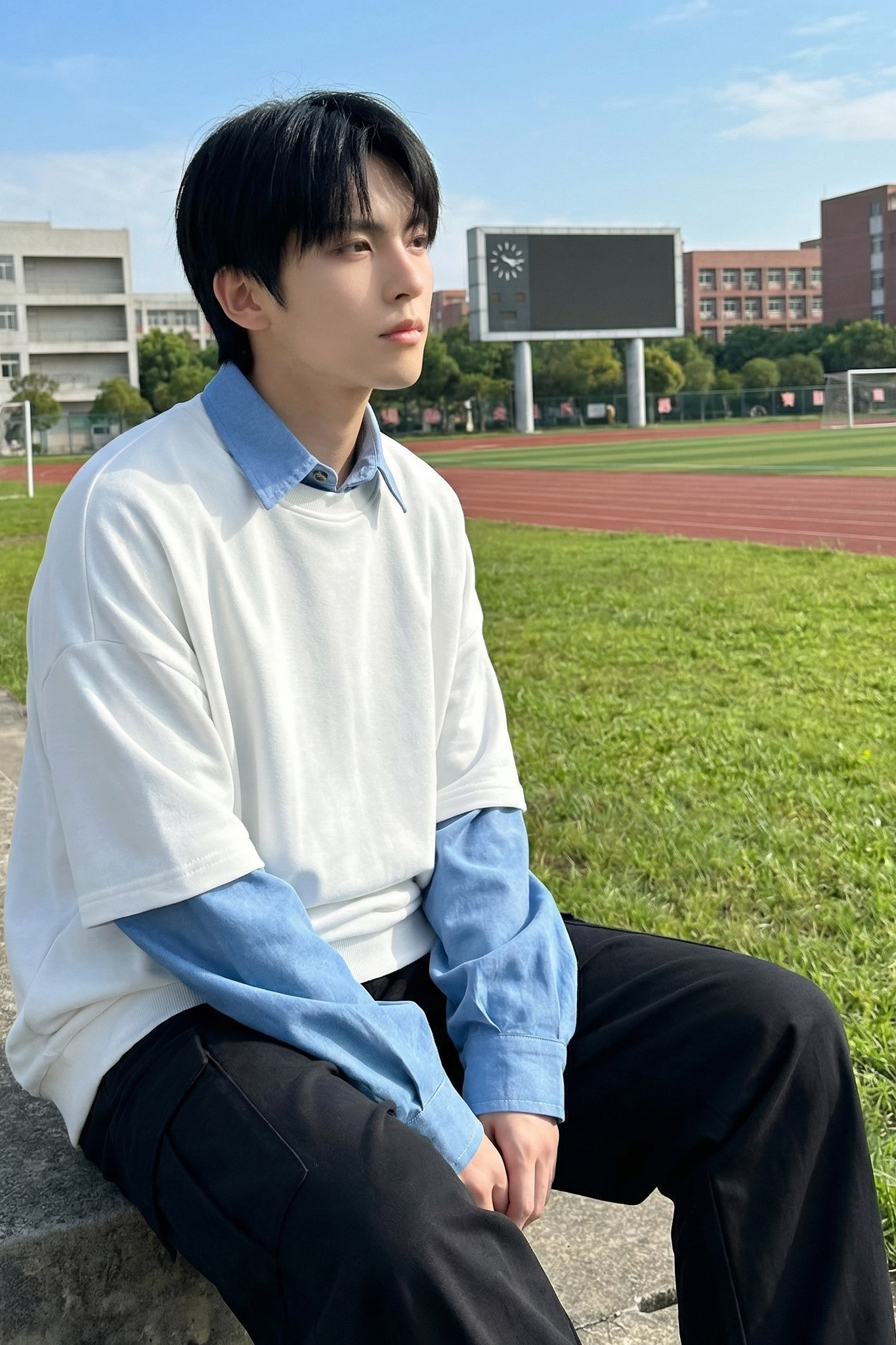 2026春款假两件卫衣衬衫领复古vibe格子美式外套CR447-P68,男装衬衫,星座1017