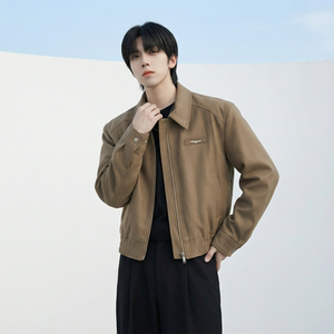 现货 2025棒球领短款夹克高级感美式垫肩外套 HJ7727-P90 X149，男装夹克，星座1017