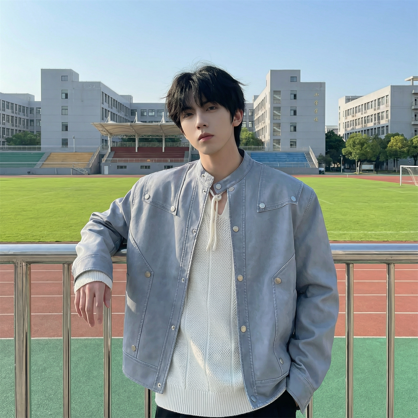 现货2026飞行夹克外套春秋薄款痞帅街头潮牌立领上衣DK568-P118，男装夹克，星座1017