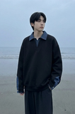 现货春季新款翻领高级感衬衫领上衣长袖卫衣男装潮WY212-P68，男装衬衫，星座1017