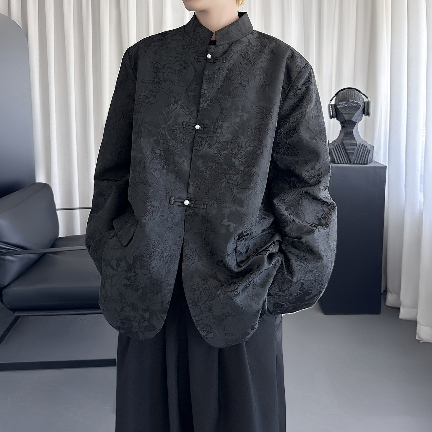 新中式提花盘扣西装外套男春秋中山装风休闲西服Y2012-P98,男装西服,星座1017