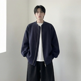 现货2026日系痞帅华夫格宽松休闲棒球立领夹克衫外套NK828-P89，男装夹克，星座1017