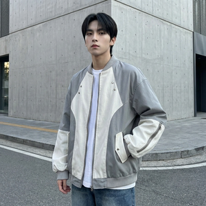 现货休闲百搭撞色拼接棒球服美式复古夹克 JK830-P80，男装夹克，星座1017