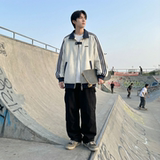 现货2026三条杠翻领夹克男宽松休闲运动外套R238-P68，男装夹克，星座1017