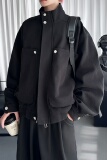 美式复古cleanfit风立领短款夹克立体大口袋情侣外套Q7175-P128，男装夹克，星座1017