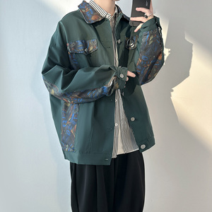 2023春季翻领夹克男外套港风拼接工装外套  1017-JK36-P75图片