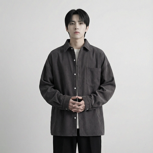 现货灯芯绒高级感长袖衬衫男休闲衬衣外套 C963-P48图片
