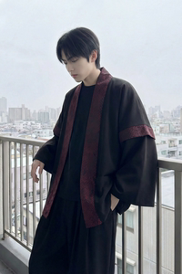 现货 春秋风蟒纹印花拼接男士道袍汉服 D3206-P78图片