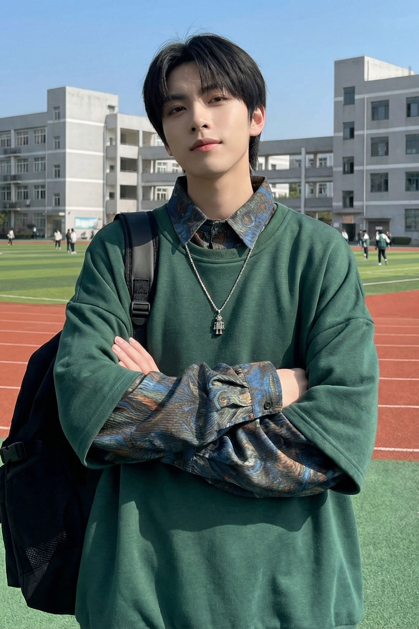 现货慵懒假两件衬衫领卫衣日系情侣碎花上衣A881-P65,男装衬衫,星座1017
