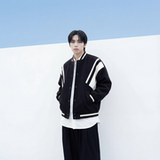 现货撞色美式复古夹克棒球服流行外套W0023-P88控118加绒P100，男装夹克，星座1017