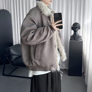 美式复古麂皮绒座山雕棉服男女冬季情侣保暖百搭棉衣 W1929-P138图片