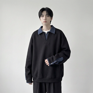 现货 春季新款翻领高级感衬衫领上衣长袖卫衣男装潮 WY212-P68，男装衬衫，星座1017