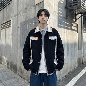 现货 2026春季痞帅拼接设计感翻领夹克高级感潮流外套 J24-P75，男装夹克，星座1017