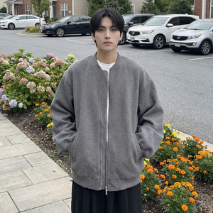现货 2026日系痞帅华夫格宽松休闲棒球立领夹克衫外套 NK828-P89，男装夹克，星座1017