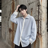 现货潮衬衫小众刺绣长袖衬衣新中式情侣外套DY877-P68，男装衬衫，星座1017