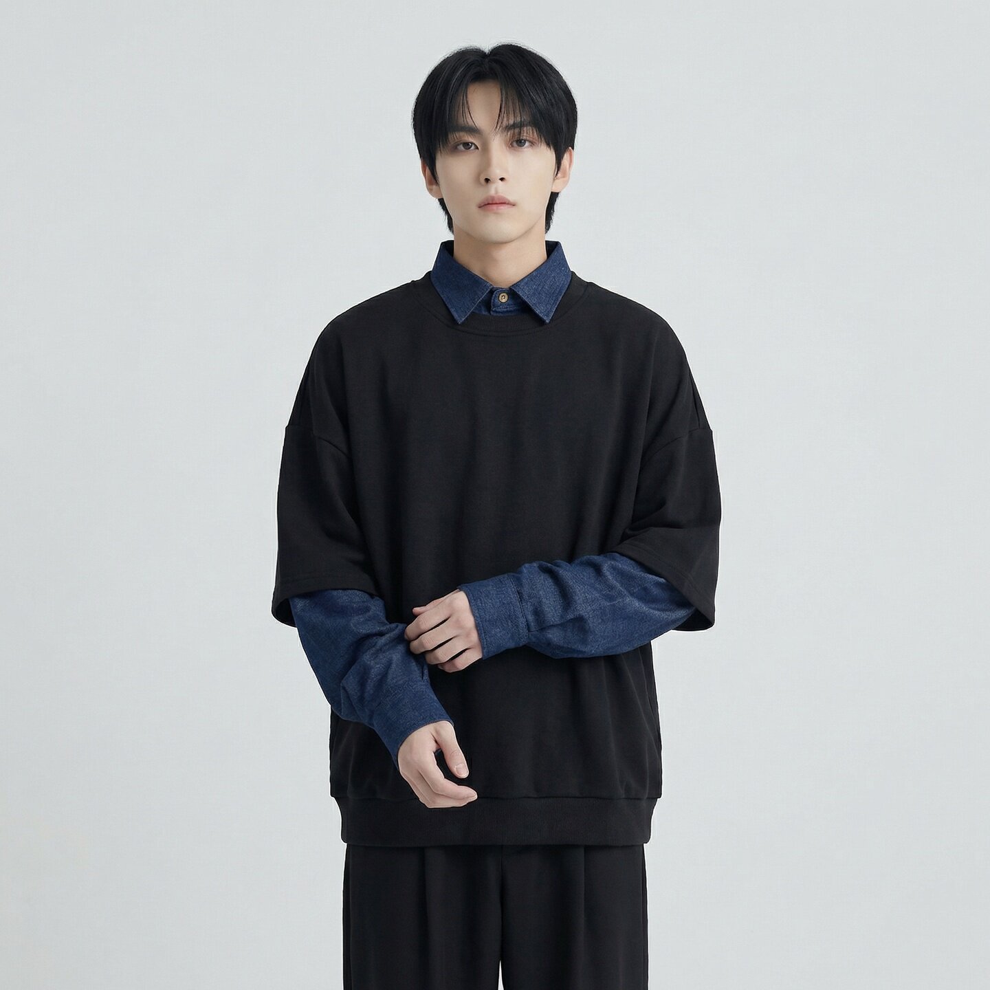 新款现货2026年新款现货堆堆领宽松长袖卫衣CR447-P68，男装卫衣，星座1017