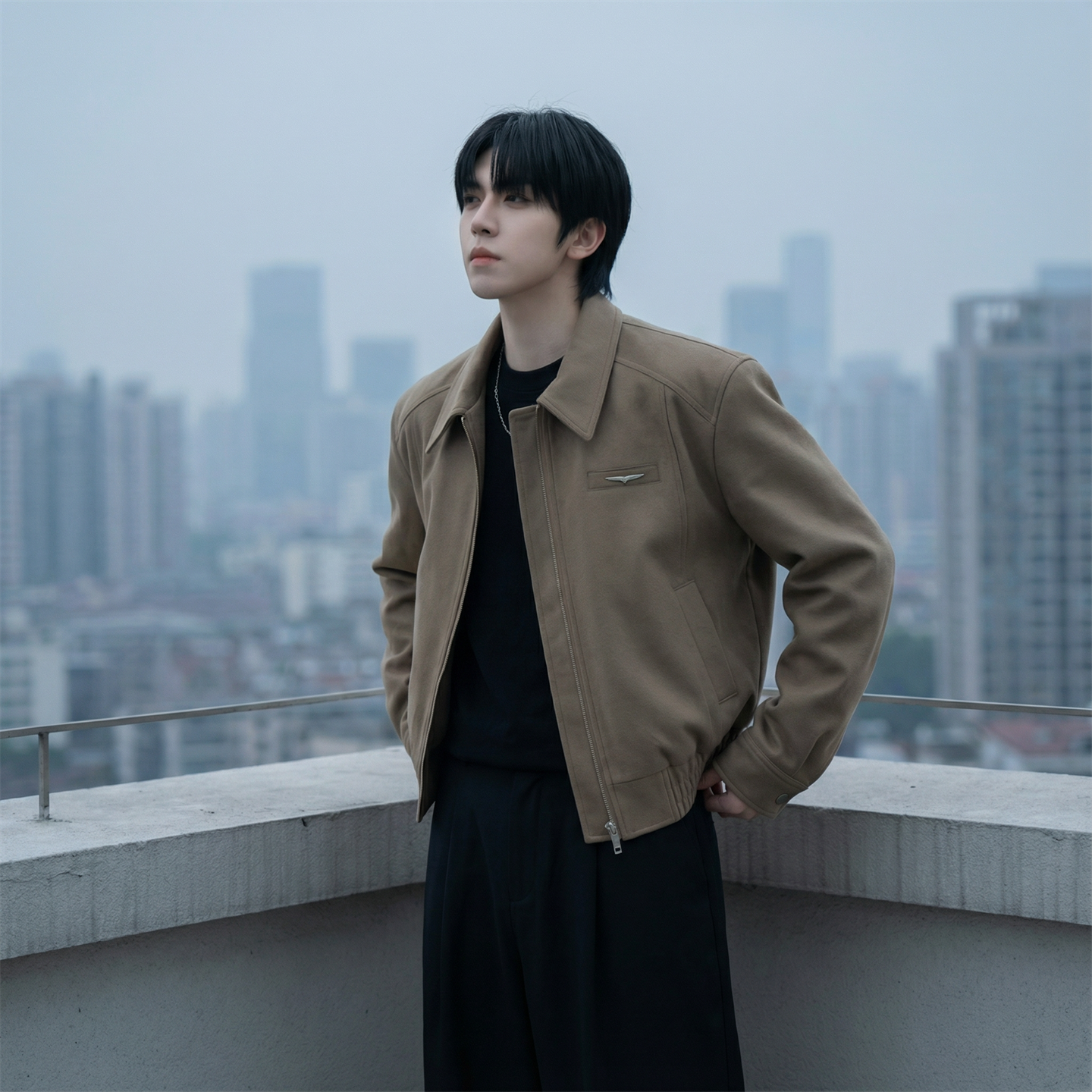 现货2025棒球领短款夹克高级感美式垫肩外套HJ7727-P90X149，男装夹克，星座1017