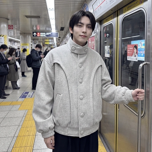 现货 美式复古加厚休闲外套韩版宽松立领短款外套 GK801-P118图片