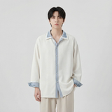 现货潮衬衫小众刺绣长袖衬衣新中式情侣外套DY877-P68，男装衬衫，星座1017