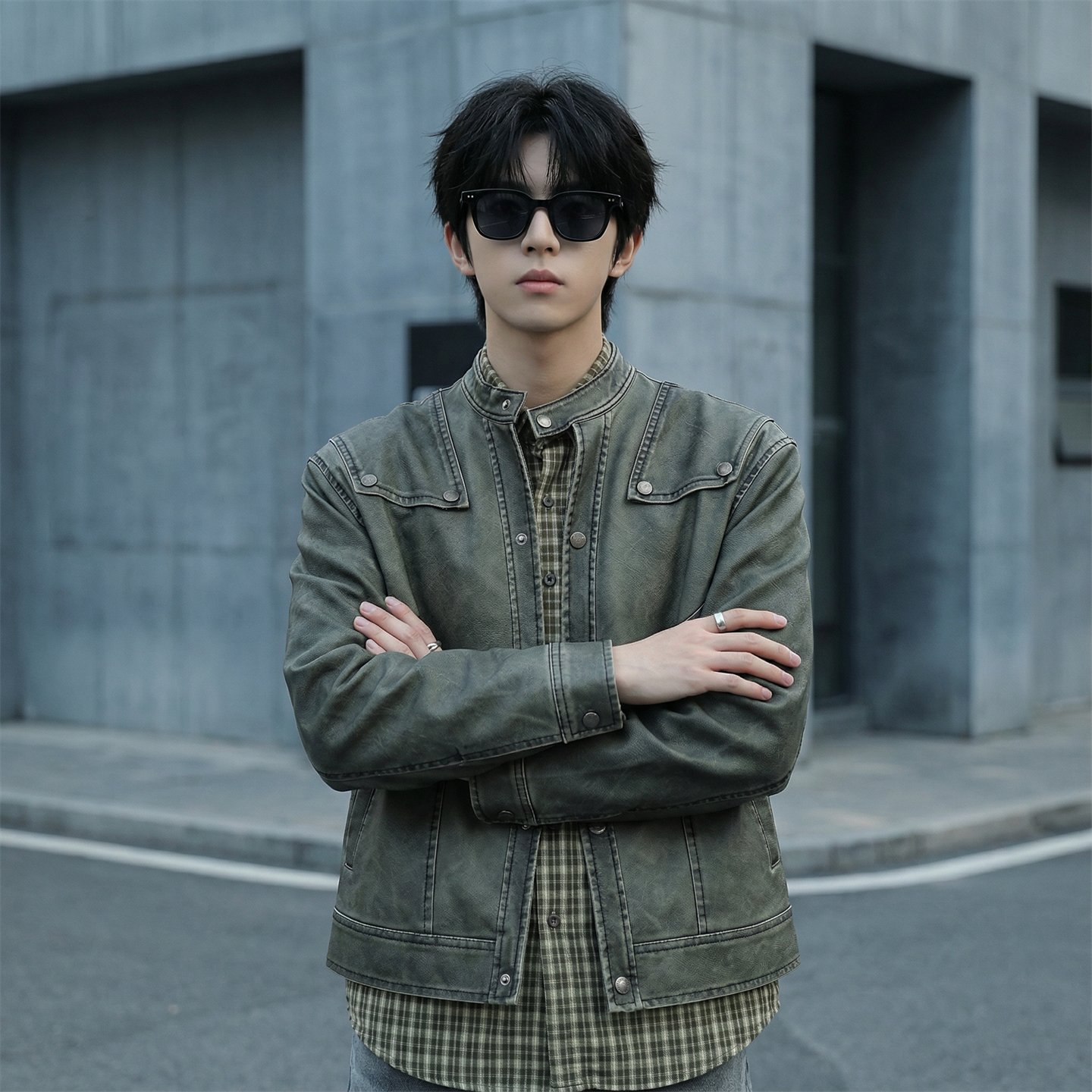 现货2026飞行夹克外套春秋薄款痞帅街头潮牌立领上衣DK568-P118，男装夹克，星座1017