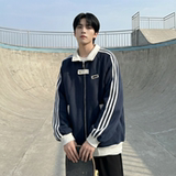 现货2026三条杠翻领夹克男宽松休闲运动外套R238-P68，男装夹克，星座1017