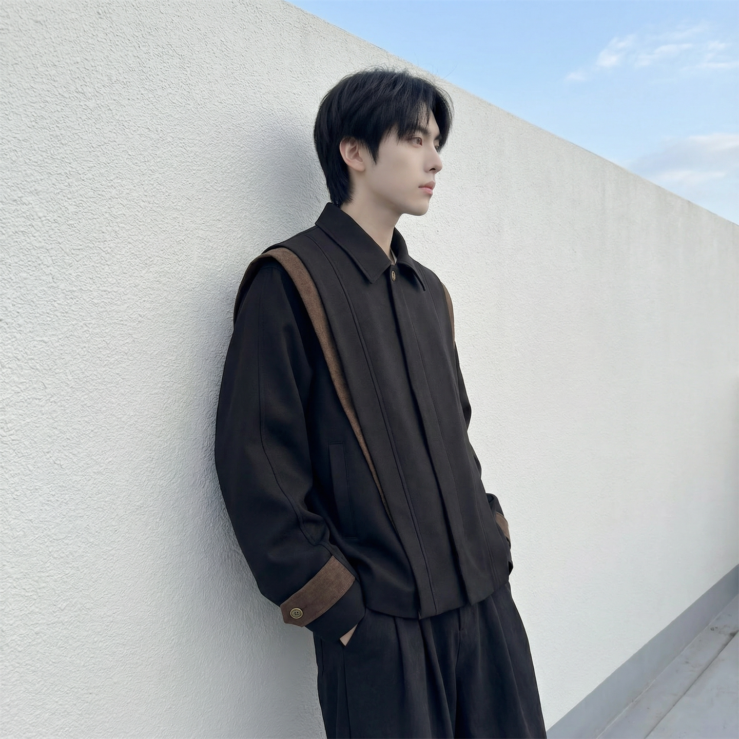 现货新款春季飞肩撞色夹克外套男设计感痞帅上衣JK905-P108，男装夹克，星座1017