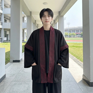 现货 春秋风蟒纹印花拼接男士道袍汉服 D3206-P78图片