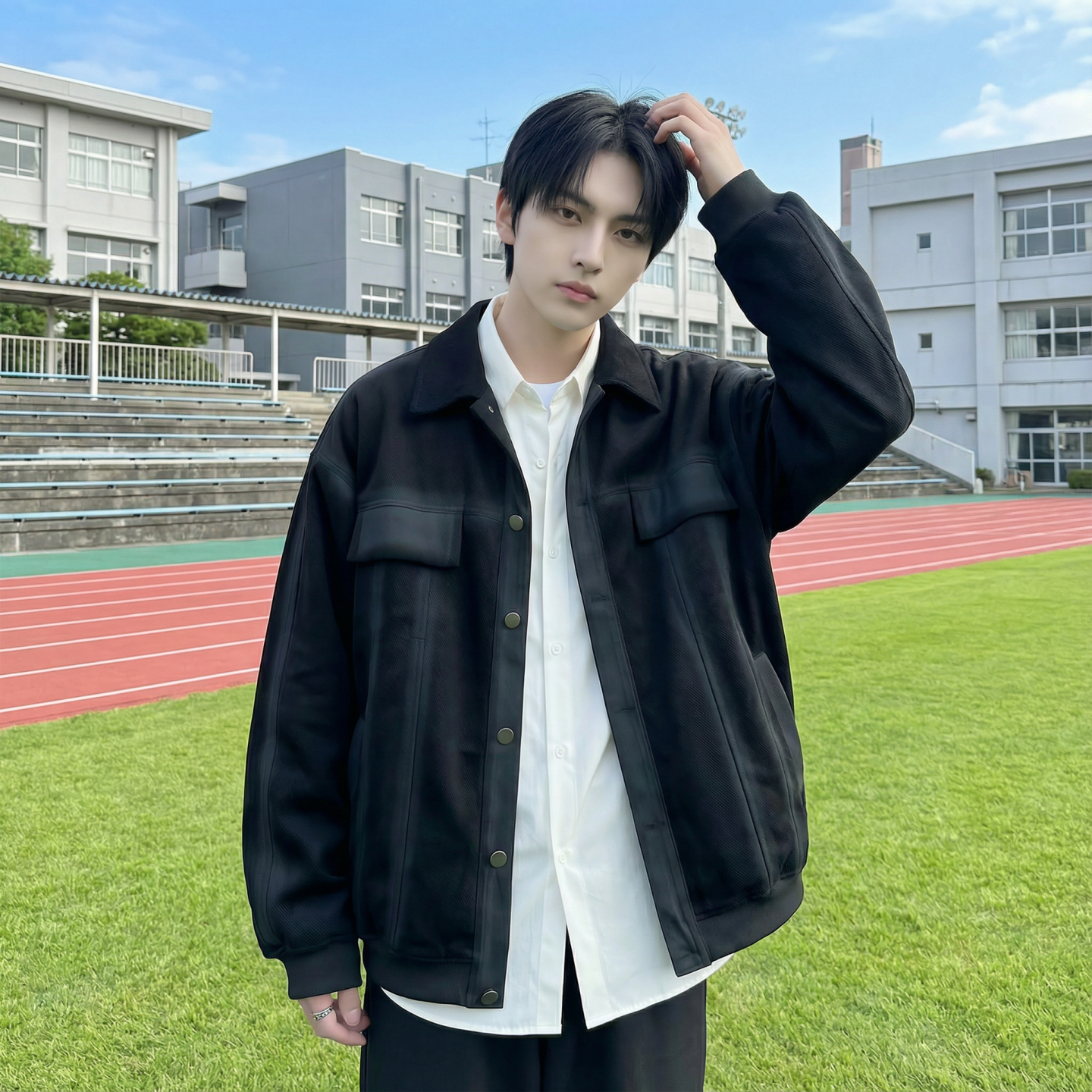 现货2026春季工装休闲夹克高级感牛仔外套JK11-P100,男装工装外套,星座1017