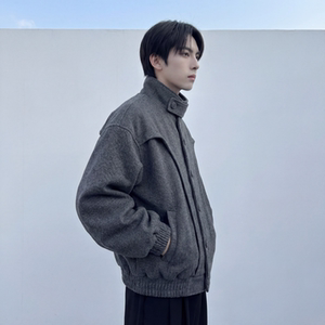 现货 美式复古加厚休闲外套韩版宽松立领短款外套 GK801-P118图片