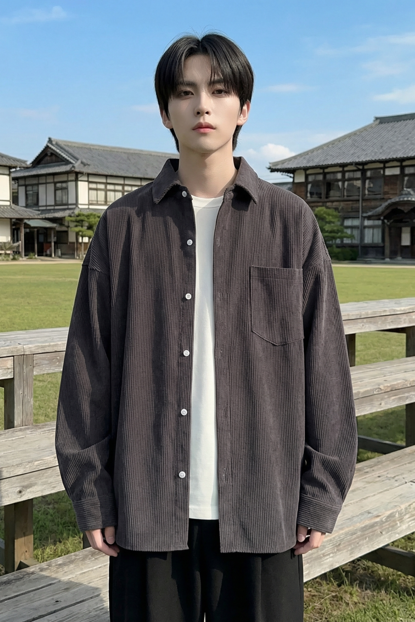 现货灯芯绒高级感长袖衬衫男休闲衬衣外套C963-P48,男装衬衫,星座1017
