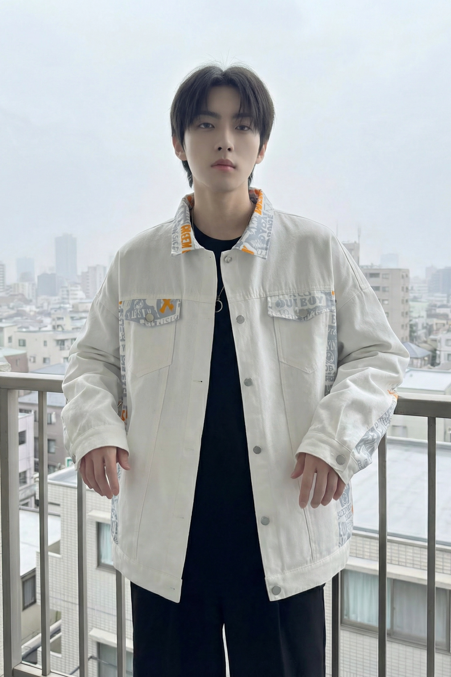 现货2026春季痞帅拼接设计感翻领夹克高级感潮流外套J24-P75,男装夹克,星座1017
