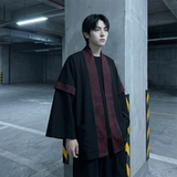 现货春秋风蟒纹印花拼接男士道袍汉服D3206-P78，男装民族服装，星座1017