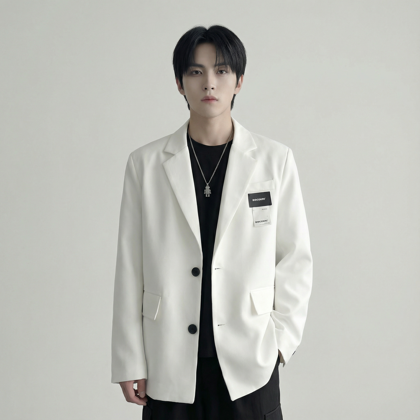 现货休闲西服男春秋宽松大码潮高级感痞帅外套西装JK342-P98，男装西服套装，星座1017