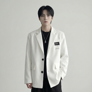 现货休闲西服男春秋宽松大码潮高级感痞帅外套西装 JK342-P98，男装西服套装，星座1017