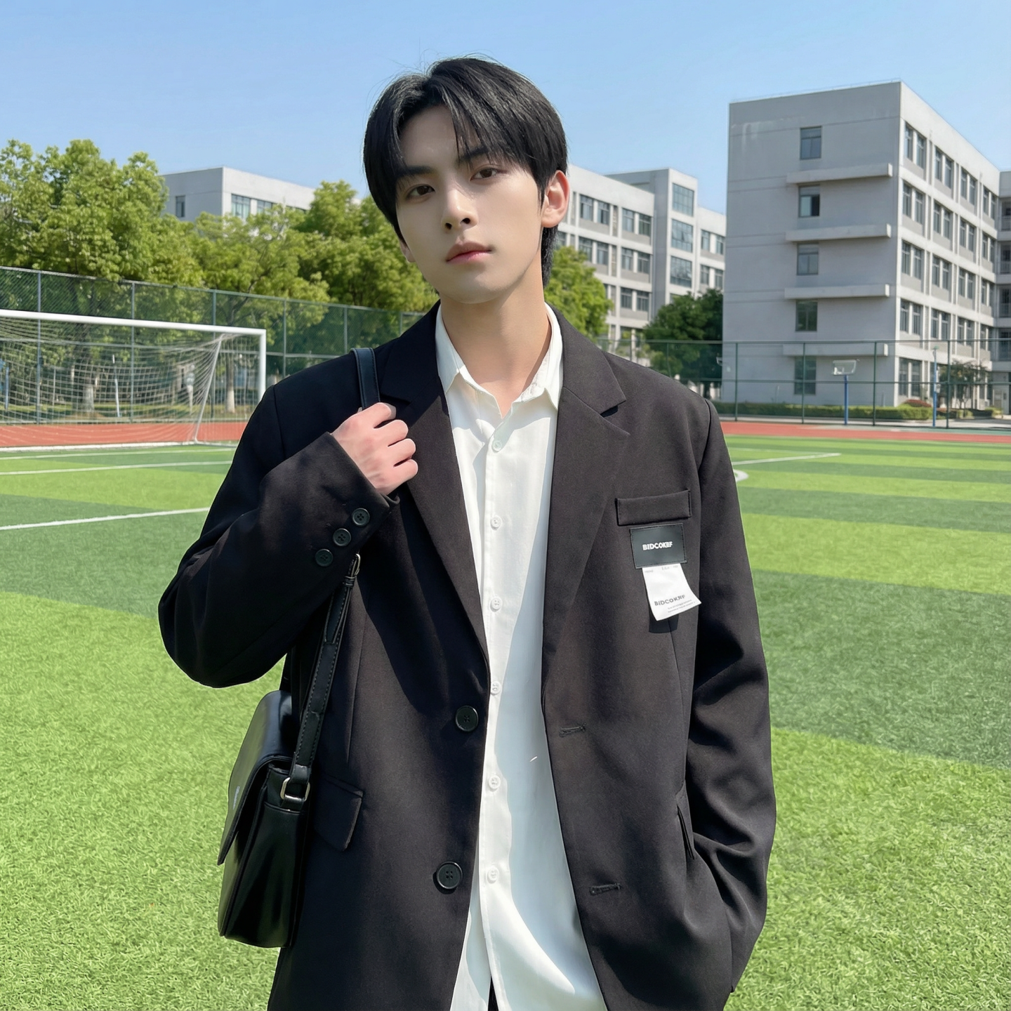 现货休闲西服男春秋宽松大码潮高级感痞帅外套西装JK342-P98，男装西服套装，星座1017