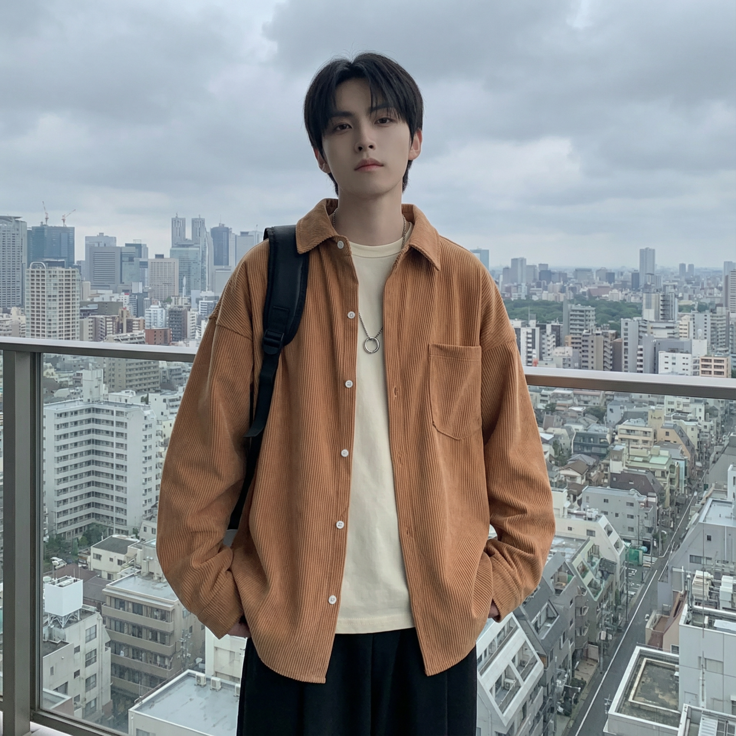 现货灯芯绒高级感长袖衬衫男休闲衬衣外套C963-P48，男装衬衫，星座1017