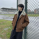 现货毛领复古（仿貂毛领）秋冬季座山雕夹克棉服外套男Q664-P148，男装夹克，星座1017