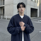 现货2026日系痞帅华夫格宽松休闲棒球立领夹克衫外套NK828-P89，男装夹克，星座1017