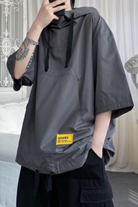 美式街头t恤男oversize冰丝短袖卫衣炸街高级感男装1017-B36-P48图片