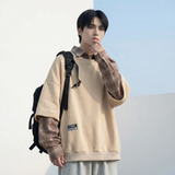 现货2026春款假两件卫衣衬衫领复古vibe格子美式外套A5613-P65，男装衬衫，星座1017