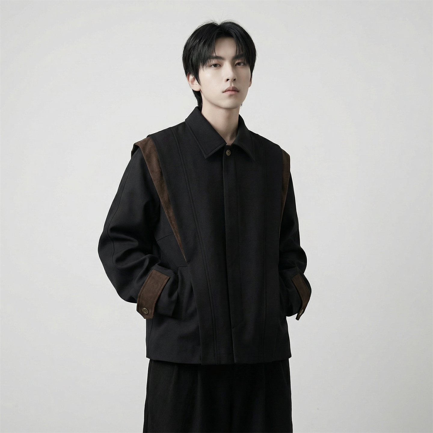 现货新款春季飞肩撞色夹克外套男设计感痞帅上衣JK905-P108，男装夹克，星座1017