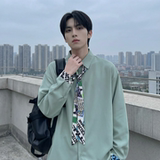 现货长袖衬衫男潮流带领带帅气港风高级感情侣衬衣FA32-P55，男装衬衫，星座1017